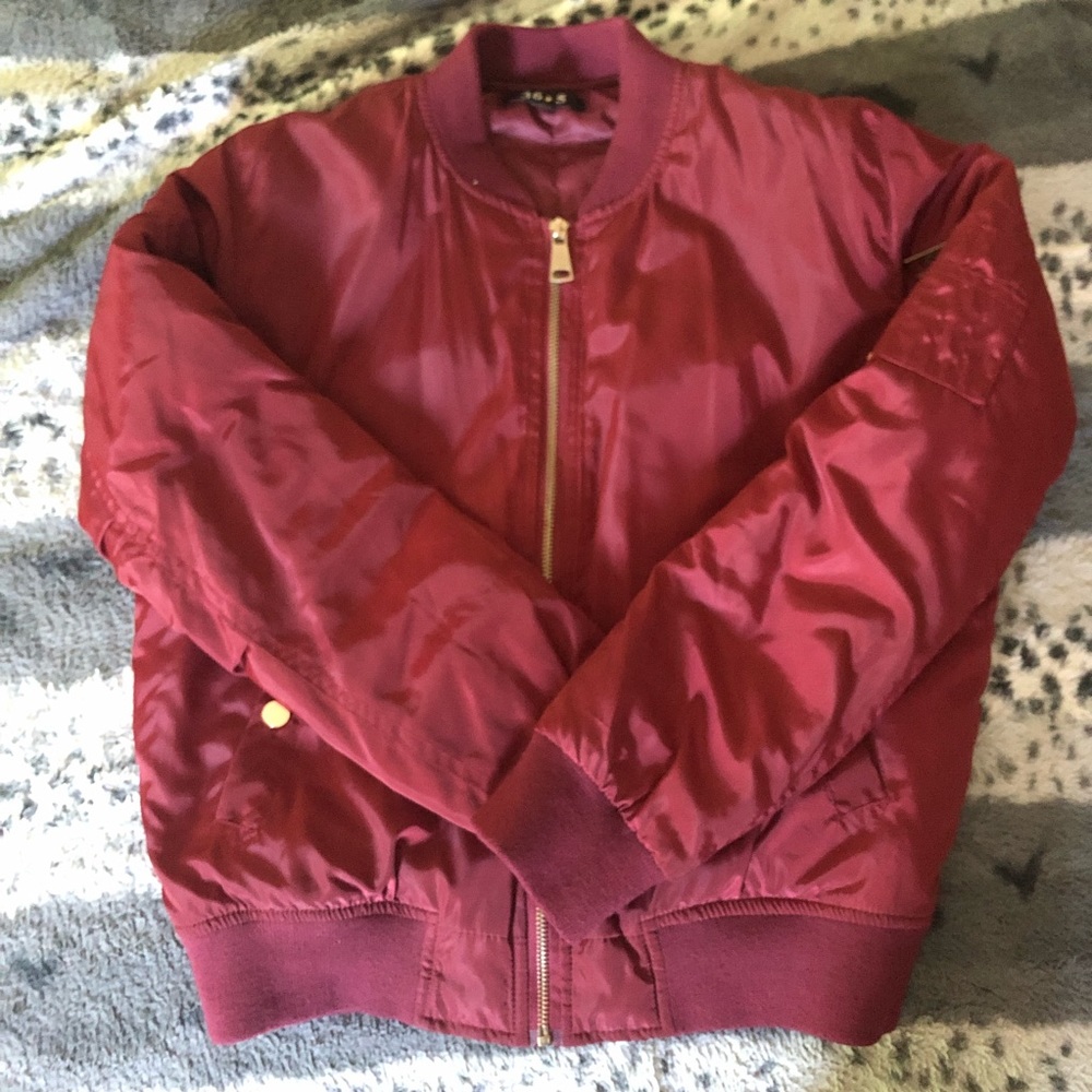 Burgundy Bomber Jacket